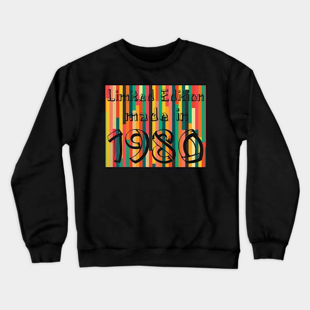 Made in 1980 Colorfull Vintage Crewneck Sweatshirt by Johnathan Allen Wilson